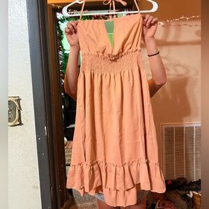 Peach Halter Dress